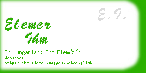 elemer ihm business card